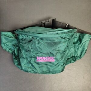 Vintage Wenzel Fanny Pack Green Nylon Retro Hiking Waist Bag